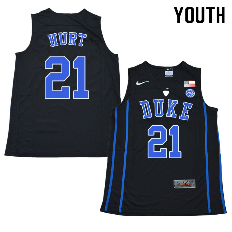 Youth #21 Matthew Hurt Duke Blue Devils College Basketball Jerseys Sale-Black - Click Image to Close